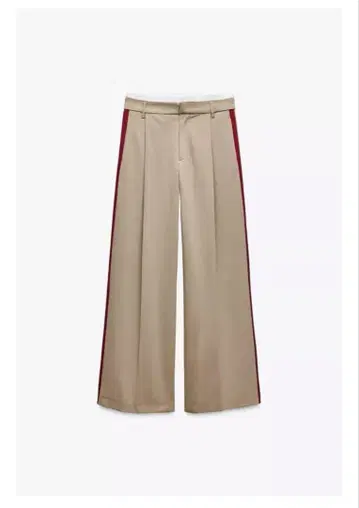 ZARA 베이지 사이드 스트라이프 슬랙스 팬츠 M