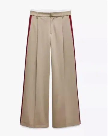 ZARA 베이지 사이드 스트라이프 슬랙스 팬츠 M