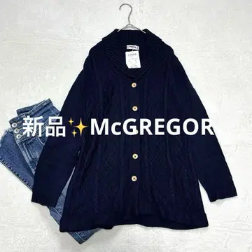 u132 새상품 McGREGOR 케이블 짜임 숄카라 가디건 네이비