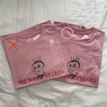 UNIQLO POPMART UT 유니클로 팝마트 라부부 핑크 M