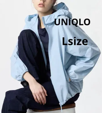 UNIQLO 포켓터블 UV컷 후드티 라이트 블루 UNIQLO