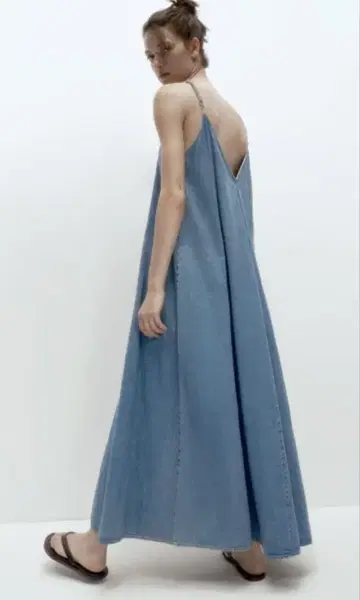 [완판템] ZARA 데님 TRF 미디 원피스