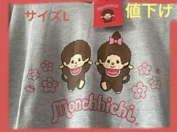 몽치치 샹블 한정 그레이 티셔츠 상의 캐릭터 티셔츠
