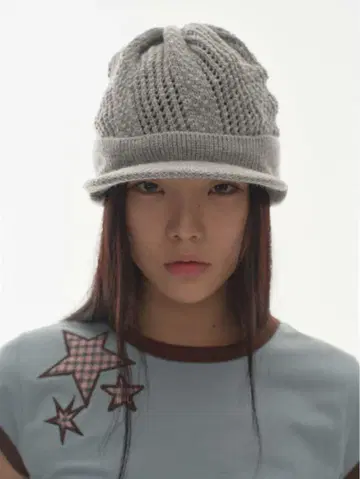 coyseio VISOR CROCHET BEANIE MELANGE 그레이