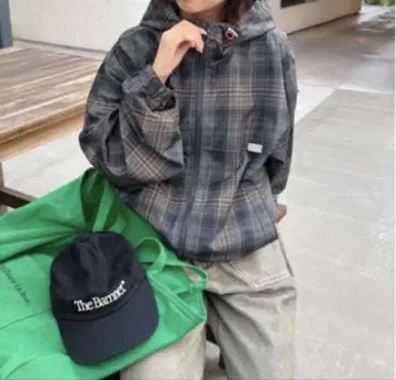 후드 부착 나일론 블루종
