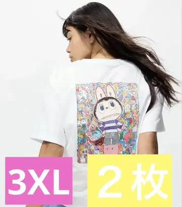 UNIQLO POPMART UT 유니클로 팝마트 라부부 화이트 3XL
