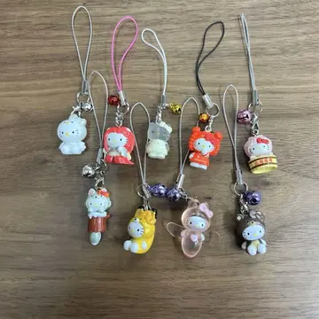 산리오 HELLO KITTY 헬로키티 스트랩 9개 세트