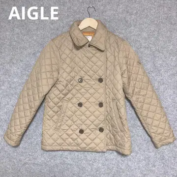 AIGLE 베이지 더블 브레스트 퀼팅 자켓