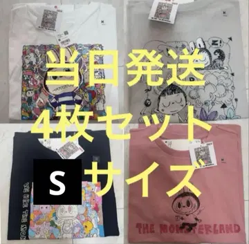 UNIQLO POPMART UT 라부부 유니클로 S 4매 세트