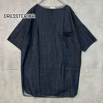 새상품급 DRESSTERIOR 드레스테리아 보트넥 티셔츠 네이비