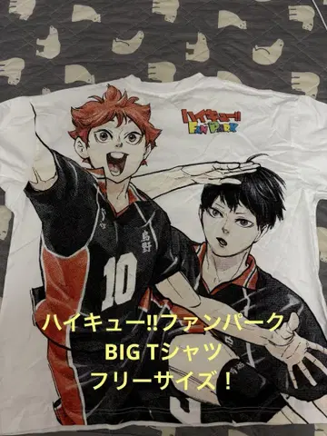 새상품급! 하이큐 팬 파크 키 비주얼 BIG 티셔츠 프리 사이즈