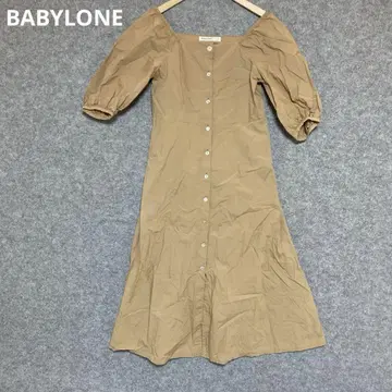 BABYLONE 베이지 반팔 셔츠 원피스 플레어