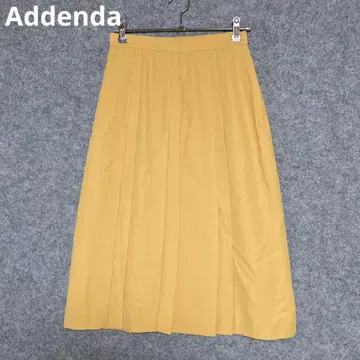 Addenda 레나운 90년대 머스타드 플리츠 스커트 무릎 기장