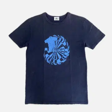 LACOSTE 라코스테 네이비 T셔츠 파란색 그래픽 프린트
