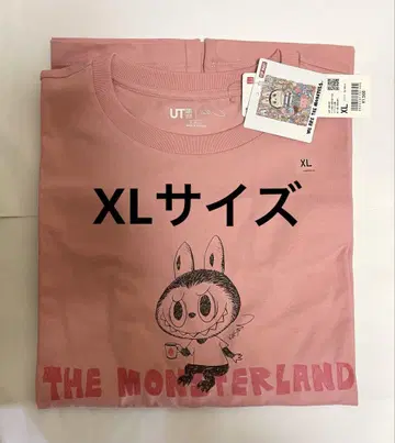 UNIQLOPOPMART 유니클로 팝마트 콜라보 라부부 티셔츠 핑크 XL