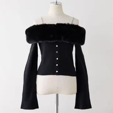 NICE CLAUP 비쥬 인조 모피 니트