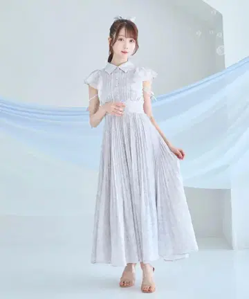 [새상품] 로제뮤즈 pleats floral print dress 그레이