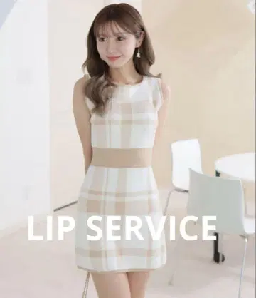 LIP SERVICE 체크 무늬 슬리브리스 원피스