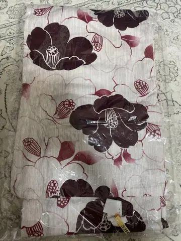 성인 유카타 동백꽃 꽃무늬