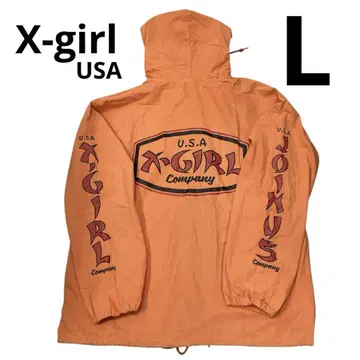X-girl 후드티 사이즈 2 상의 USA 스트릿 풀 집업 얇은 소재