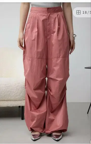 [ AZUL by moussy ] 핑크 워크 팬츠 파라슈트 팬츠