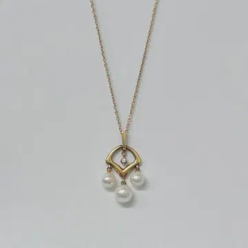 MIKIMOTO 목걸이 K14 천연 펄/다이아