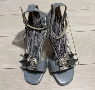 ZARA BASIC 라이트 블루 크리스탈 샌들 36