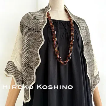 HIROKO KOSHINO 히로코코시노 면 린넨 니트 가디건 볼레로