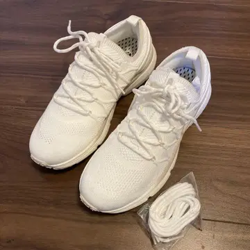 XEXYMIX 화이트 여성용 메쉬 스니커즈 여분 신발 끈 포함 26.5