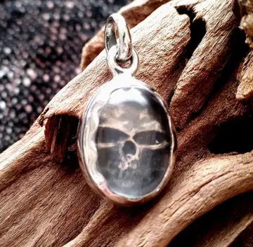 수정 스컬 silver 925 펜던트 탑