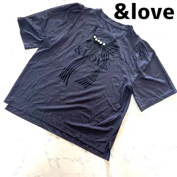 미사용 &love 앤드러브 펄 장식 풀오버 차콜 L