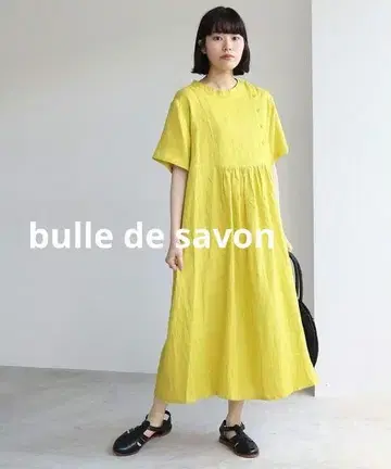 bulle de savon 60/프렌치 린넨 스퀘어 요크 원피스
