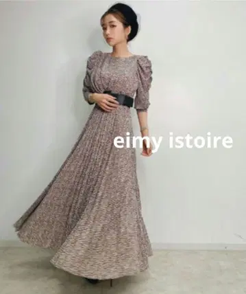eimy istoire Amery 패턴 퍼프 플리츠 원피스