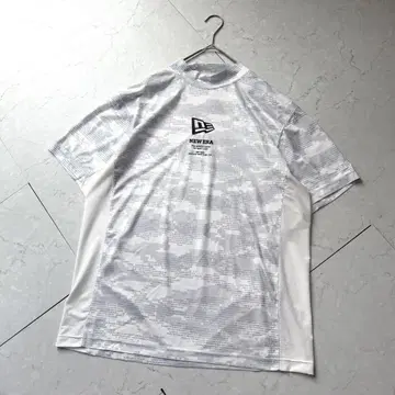 뉴에라 골프 모크넥 셔츠 XXL 디지털 카모 화이트