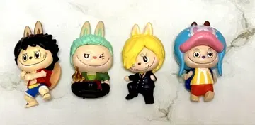 LABUBU 라부부 x ONEPIECE 콜라보 미니 피규어 4체 세트