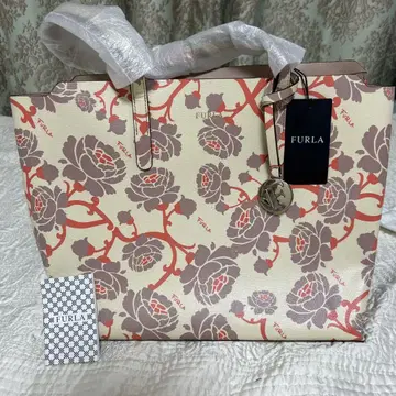 FURLA 코팅 캔버스 가죽 로즈 플로럴 패턴