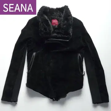 SEANA 퍼 부착 라이더 재킷 M 씨나 오빠 스타일 V 스타일 재킷