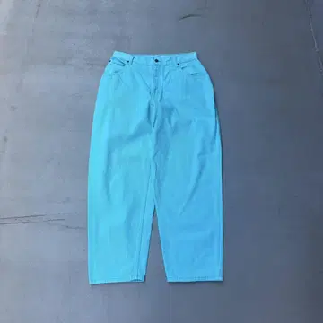 90년대 vintage 스카이블루 배기 팬츠 데님 컬러 데님 청바지 무지