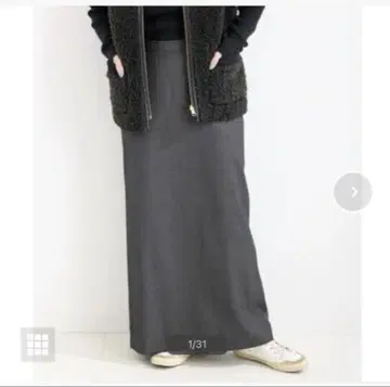 핀 스트라이프 타이트 스커트 그레이 M 사이즈 베이크루즈