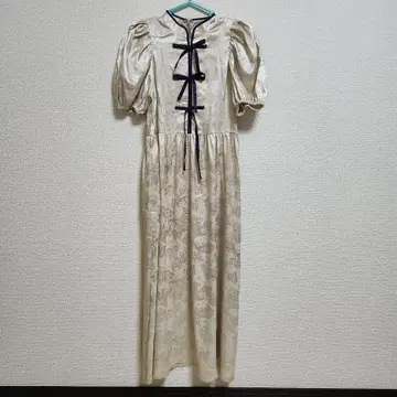 차이나 리본 롱 원피스 아이보리
