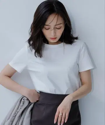 anuans 실크 터치 코튼 슬림 핏 T