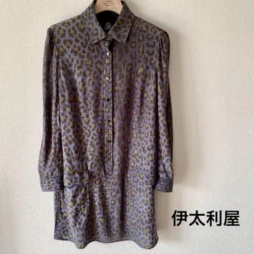 이타리야 레오파드 무늬 원피스 튜닉 셔츠 칼라 11호