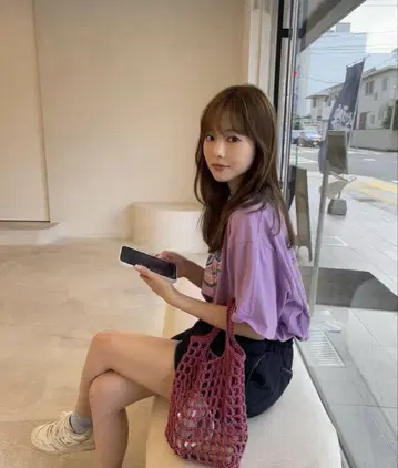 언그리드 핑크 오버 사이즈 T셔츠