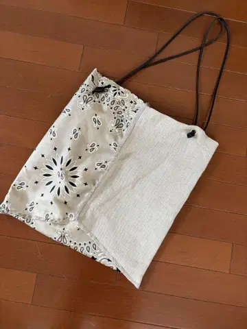 manipuri 토트백 페이즐리 무늬 베이지