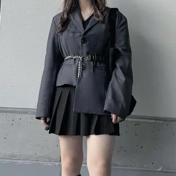 레어 gibous 비대칭 자켓 그레이 M