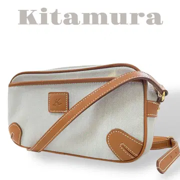 새상품급 키타무라 kitamura 숄더백 캔버스 가죽