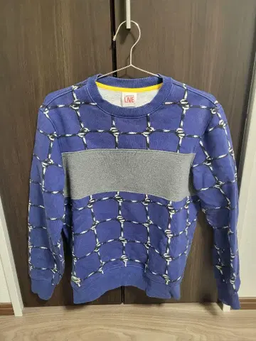 LACOSTE LIVE 파랑 체크 무늬 트레이닝복
