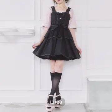 lilLilly 릴릴리 [ Starry ] 데님 프릴 미니 원피스