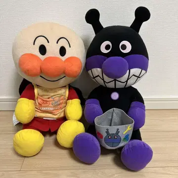 호빵맨 에이프런 봉제 인형 LL 호빵맨 세균맨