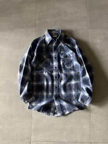 70's ELY ombre print flannel shirt